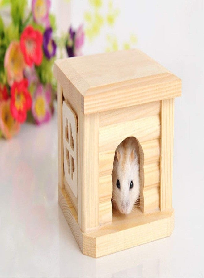 Litewoo Wooden Hamster House Chew Toy Luxury Exquisite House for Mouse Chinchilla Rat Gerbil and Dwarf Hamster - Image 3